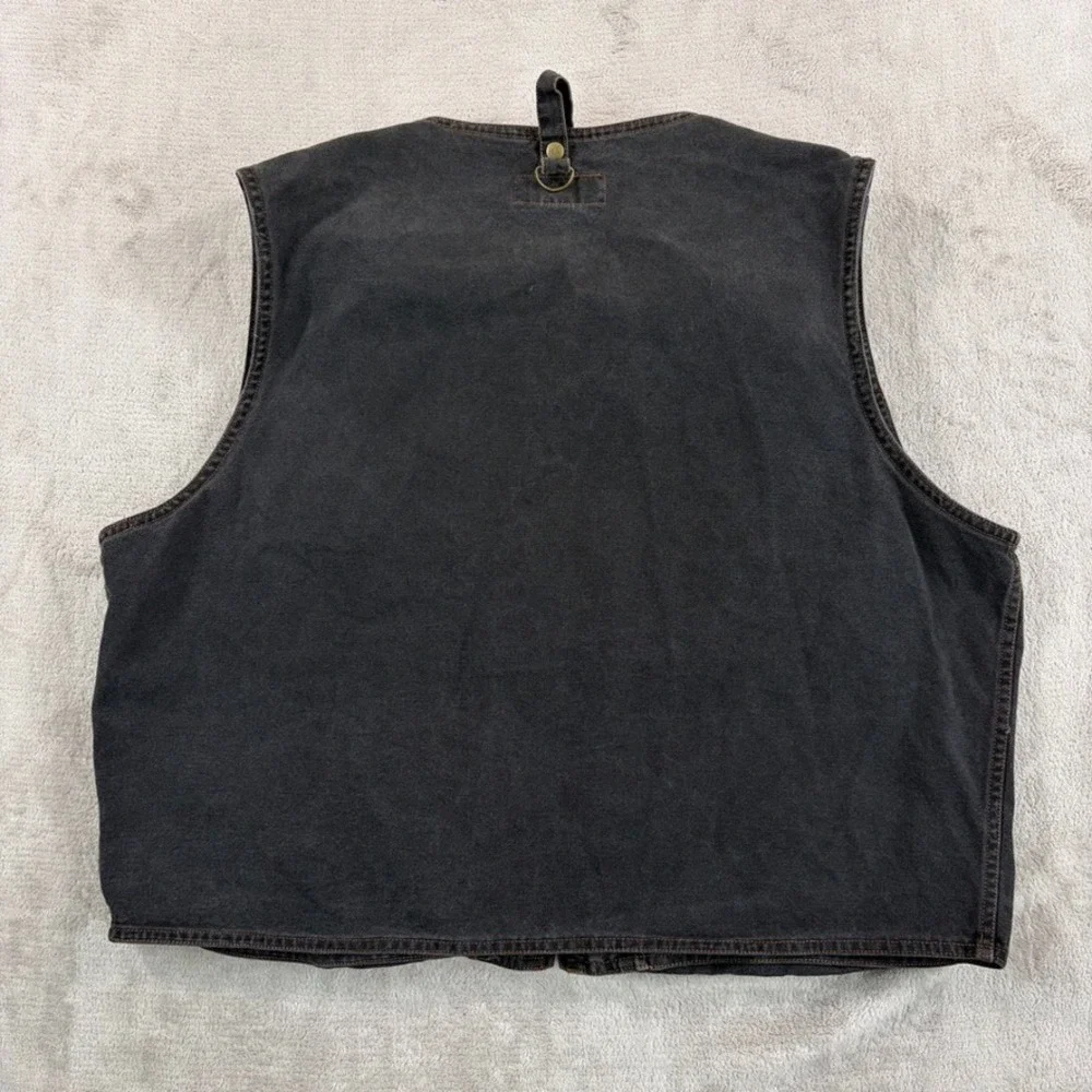 Vintage 90s 80s Polo Ralph Lauren Hunting Utility Vest in Charcoal Denim Men XL